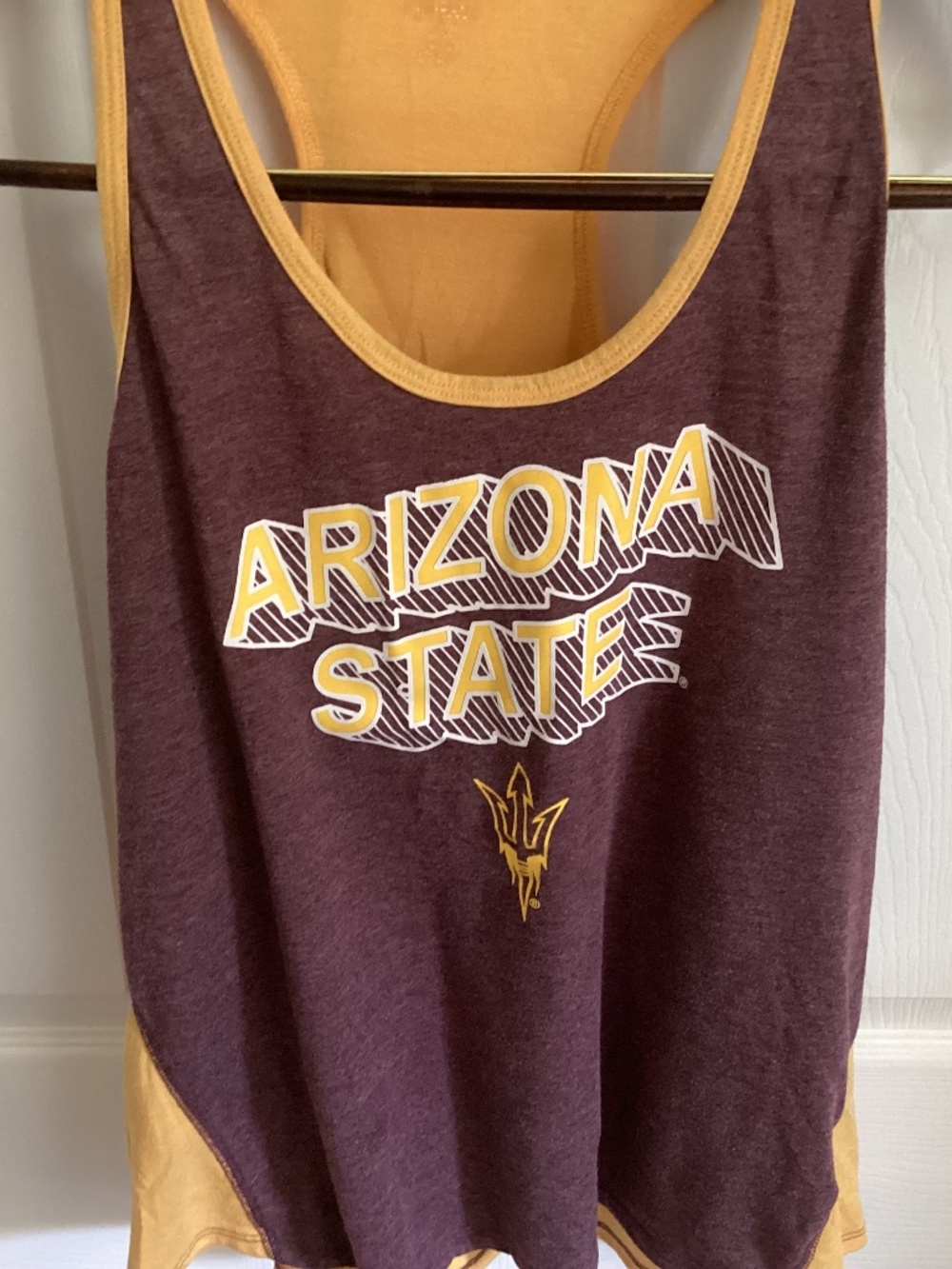 Men’s ARIZONA STATE SUNDEVILS TANK TOP MARRON AND GOLD SIZE XL